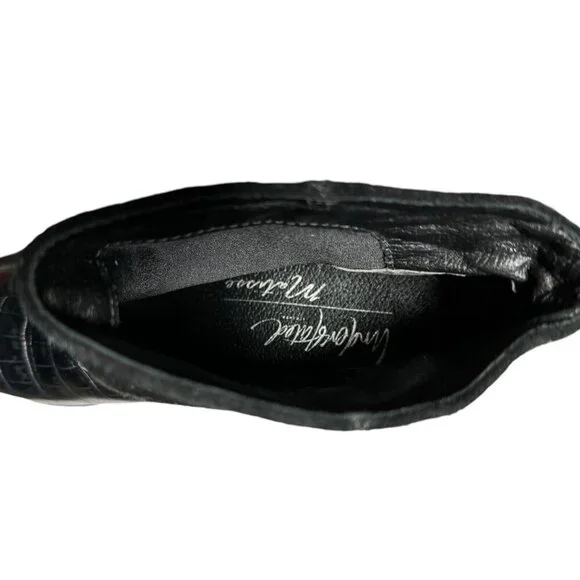 Matisse‎ X Understated Black Leather Boot Done N Dusted Suede Pointy Toe Western - Picture 10 of 10